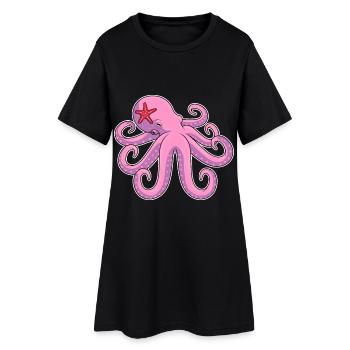Octopus starfish - Women’s T-Shirt Dress - black - Front