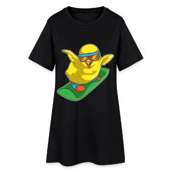 Chick Snowboarder Snowboard - Robe T-shirt Femme - noir - Devant