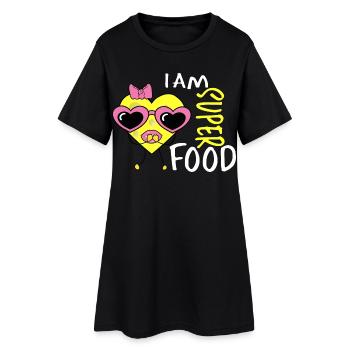 Cœur de fromage - Robe T-shirt Femme - noir - Devant