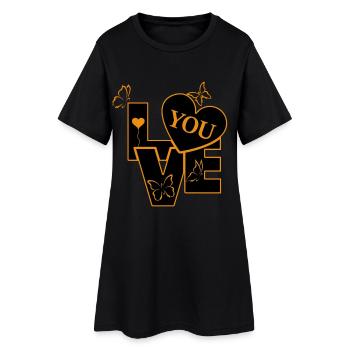L’amour dans le design de papillons - Robe T-shirt Femme - noir - Devant