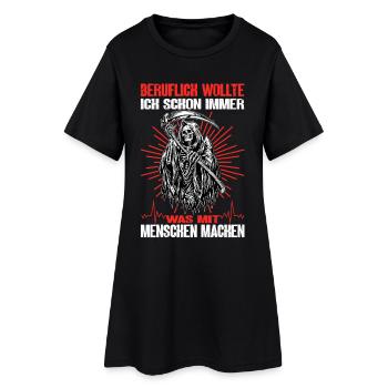 Humorvolle Todesmetapher mit Grim Reaper - Frauen T-Shirt-Kleid - Schwarz - Vorne