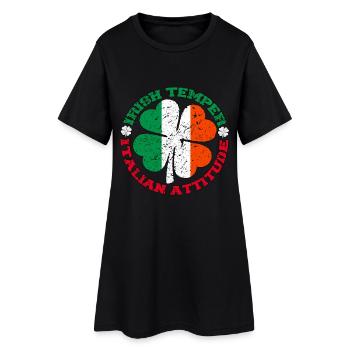 Irish Temper Italian Attitude Shirt Patrick’s Day - Robe T-shirt Femme - noir - Devant