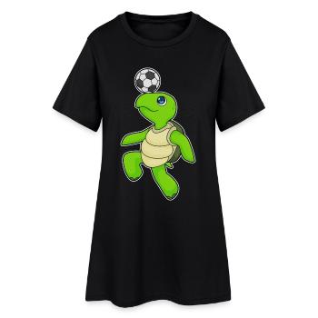 Turtle Football Player Football - Women’s T-Shirt Dress - black - Front