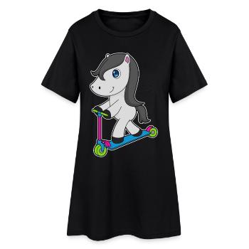 Scooter à cheval - Robe T-shirt Femme - noir - Devant