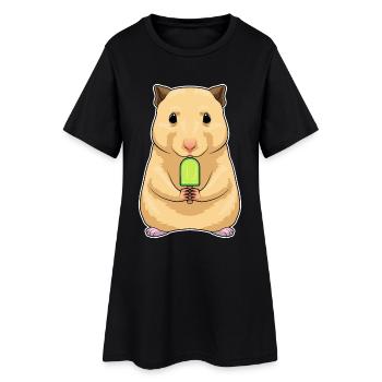 Hamster popsicles - Women’s T-Shirt Dress - black - Front