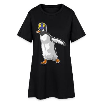 Pingouin Handball Joueur Handball - Robe T-shirt Femme - noir - Devant