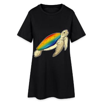Arc-en-ciel de tortue - Robe T-shirt Femme - noir - Devant