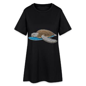 Été de surf de surf sur la tortue - Robe T-shirt Femme - noir - Devant