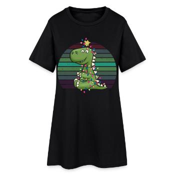 Mignon Dino Light Chain Tree Rex Pajamas - Robe T-shirt Femme - noir - Devant