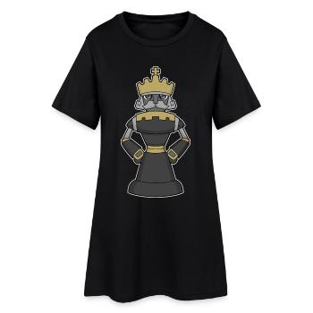 Schachfigur König Schach - Frauen T-Shirt-Kleid - Schwarz - Vorne