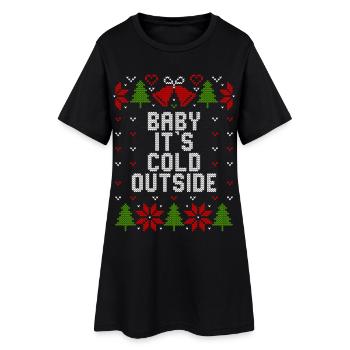 Pull de Noël moche / Bébé, il fait froid dehors - Robe T-shirt Femme - noir - Devant