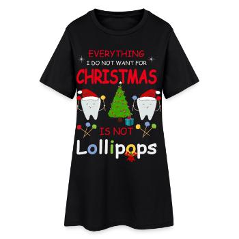 Dents et bonbons - Robe T-shirt Femme - noir - Devant