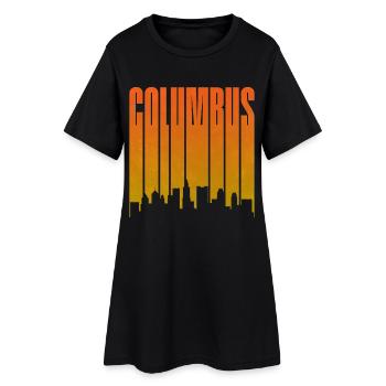 Columbus Sonnenuntergang Skyline - Frauen T-Shirt-Kleid - Schwarz - Vorne