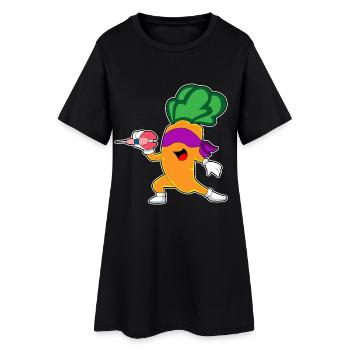 Fléchette de carotte - Robe T-shirt Femme - noir - Devant