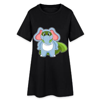 Cape de super-héros éléphant - Robe T-shirt Femme - noir - Devant