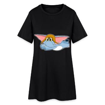 Casquette pilote d’éléphant - Robe T-shirt Femme - noir - Devant