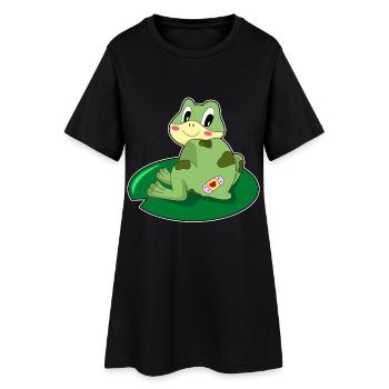 Taches de grenouilles - Robe T-shirt Femme - noir - Devant