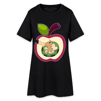 Pomme chenille - Robe T-shirt Femme - noir - Devant