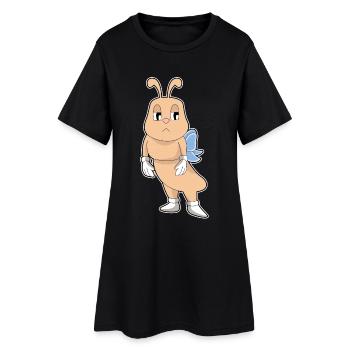 Papillon chenille - Robe T-shirt Femme - noir - Devant