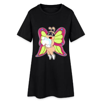 Dent Papillon - Robe T-shirt Femme - noir - Devant