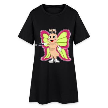 Baguette de Magicien Papillon - Robe T-shirt Femme - noir - Devant