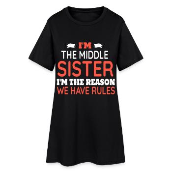 Sister Funny Family Rules Sarcastic Family Matchin - Robe T-shirt Femme - noir - Devant