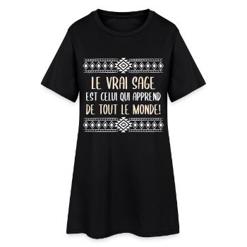 Le vrai sage - Robe T-shirt Femme - noir - Devant