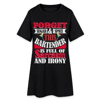 Barman plein de sarcasme et cocktail ironique - Robe T-shirt Femme - noir - Devant
