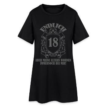 Endlich 18 Gebuststag Spruch - Frauen T-Shirt-Kleid - Schwarz - Vorne