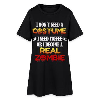 Café effrayant et dicton zombie pour Halloween - Robe T-shirt Femme - noir - Devant