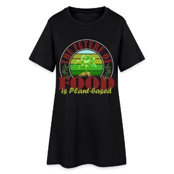 Die Zukunft ist Pflanzen Basis! Vegan Vegetarier - Frauen T-Shirt-Kleid - Schwarz - Vorne