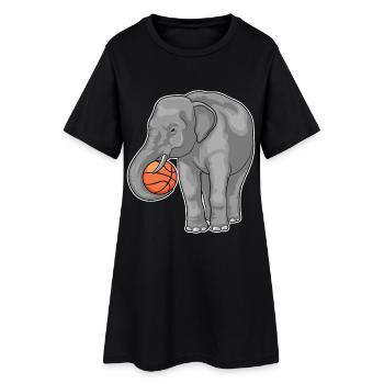 Elephant Basketball Player Basketball - Robe T-shirt Femme - noir - Devant