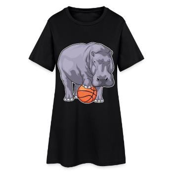 Hippo Basketteur Basketteur - Robe T-shirt Femme - noir - Devant