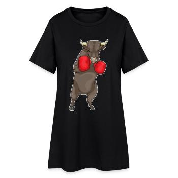 Boxeur Bull Boxing Gants de boxe Boxe Boxe - Robe T-shirt Femme - noir - Devant