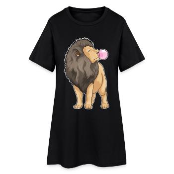 Gomme à mâcher Lion - Robe T-shirt Femme - noir - Devant