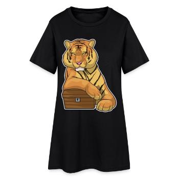 Coffre au trésor du tigre - Robe T-shirt Femme - noir - Devant