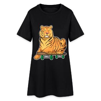 Tiger Skater Skateboard - Robe T-shirt Femme - noir - Devant
