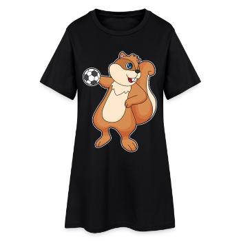 Écureuil Handballeur Handball Handball - Robe T-shirt Femme - noir - Devant
