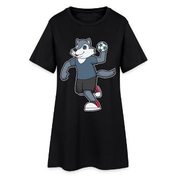 Wolf Handball Joueur Handball - Robe T-shirt Femme - noir - Devant