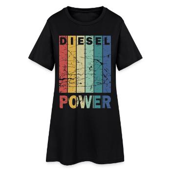 Diesel Power - Frauen T-Shirt-Kleid - Schwarz - Vorne