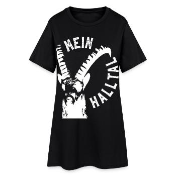 MEIN HALLTAL Steinbock - Frauen T-Shirt-Kleid - Schwarz - Vorne
