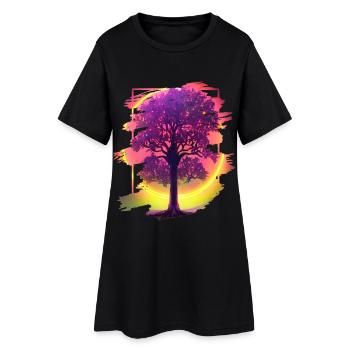 Arbre - Robe T-shirt Femme - noir - Devant
