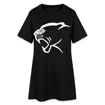 White panther head - Women’s T-Shirt Dress - black - Front