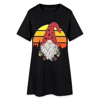 Weihnachtszwerg Gnome Vintage - Frauen T-Shirt-Kleid - Schwarz - Vorne