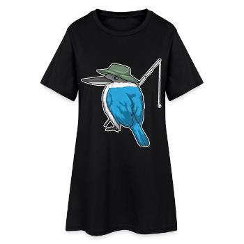 Canne à pêche Pêcheur Kingfisher Canne à pêche Canne à pêche - Robe T-shirt Femme - noir - Devant
