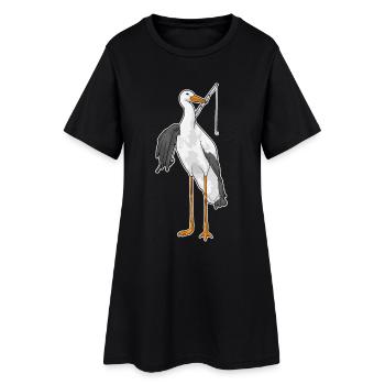 Pêche à la canne à pêche Stork Angler - Robe T-shirt Femme - noir - Devant
