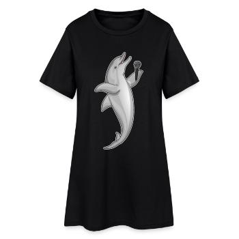 Chant Dolphin Singer Microphone - Robe T-shirt Femme - noir - Devant