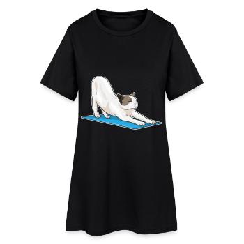 Cat Yoga Fitness Meditation - Women’s T-Shirt Dress - black - Front