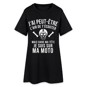moto, motard, faire de la moto - Robe T-shirt Femme - noir - Devant