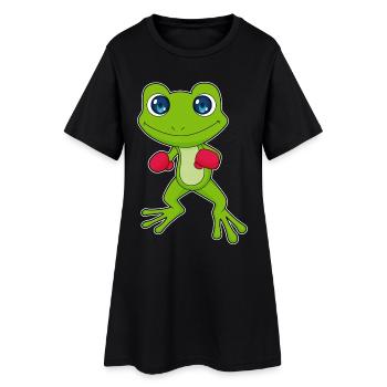 Boxer Grenouille Boxe Gants de Boxe Boxe - Robe T-shirt Femme - noir - Devant